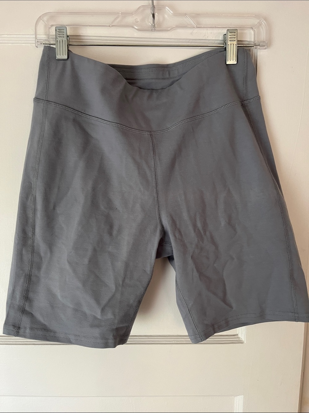 Women's Gray High-Waist Bike Shorts